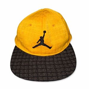 Air Jordan Youth Snapback Hat Yellow Black Jumpman Logo Size 4–7